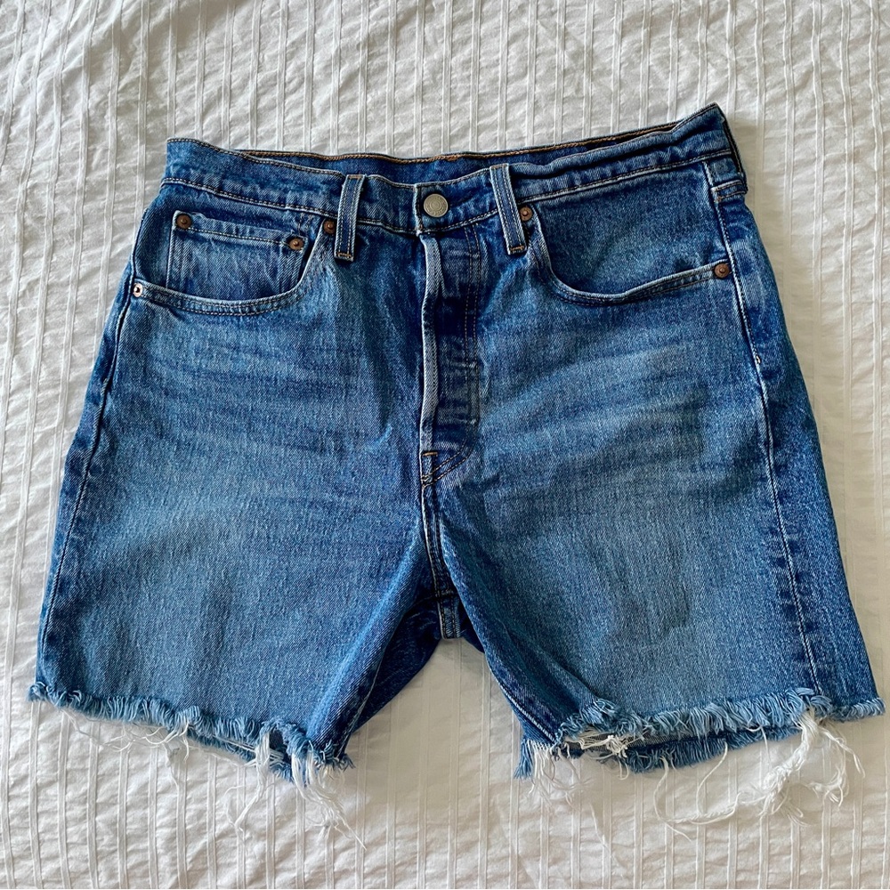 Levi's Distressed Blue Jean Shorts
